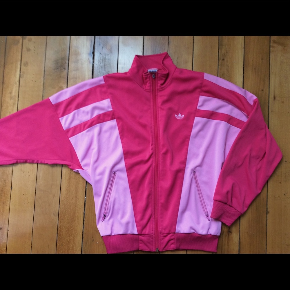 BUBBLE GUM PINK ADIDAS ZIP-UP